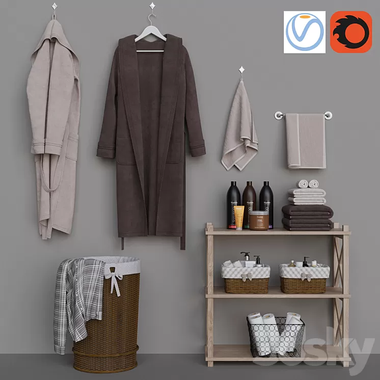 Decorative bathroom set 2 3D Model