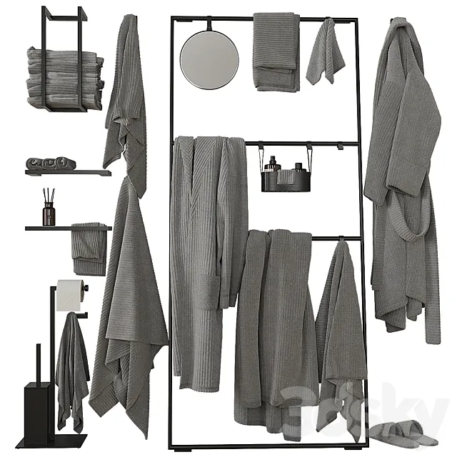 Decorative bathroom set 202 3D Model