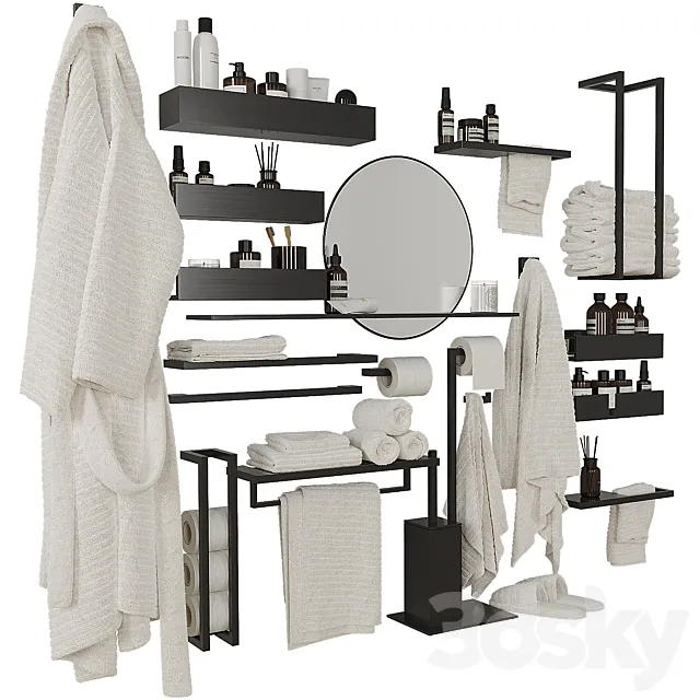 Decorative bathroom set 204 3D Model