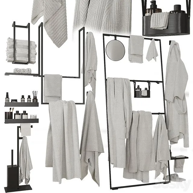 Decorative bathroom set 206 3D Model