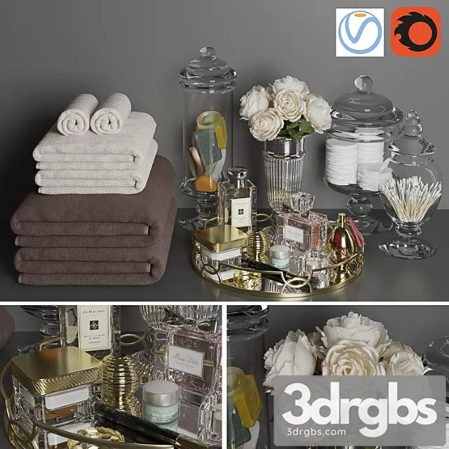 Decorative Bathroom Set 3 3D Model Free