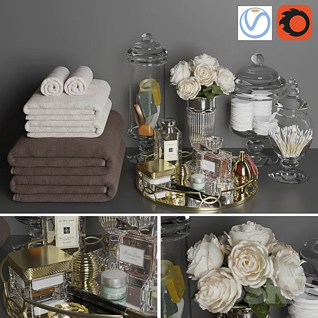 Decorative bathroom set 3 3DModel