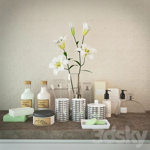 Decorative Bathroom Set 3D Model