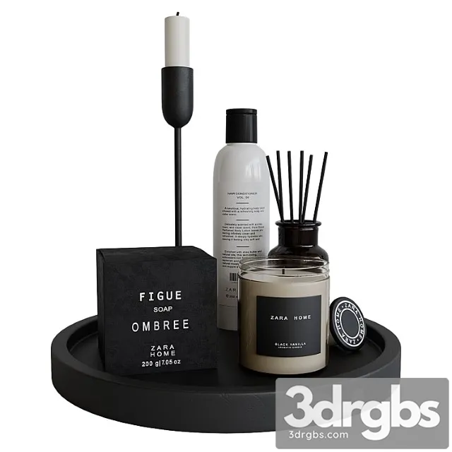 Decorative Bathroom Set 5 2 3D Model Free