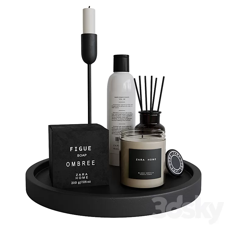 Decorative bathroom set 5 3D Model Free