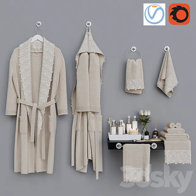 Decorative bathroom set 5 3DModel