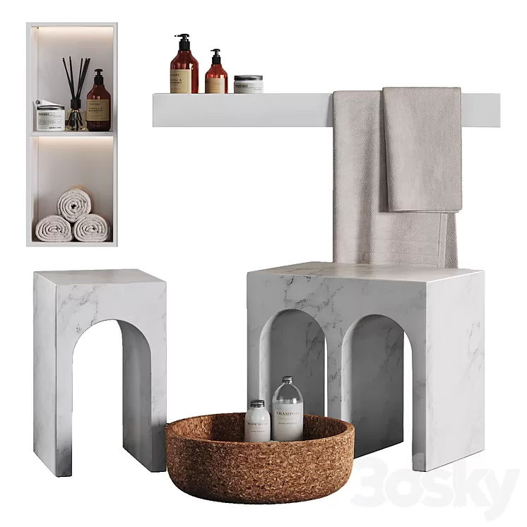 Decorative bathroom set Antonio Lupi Design 3D Model Free