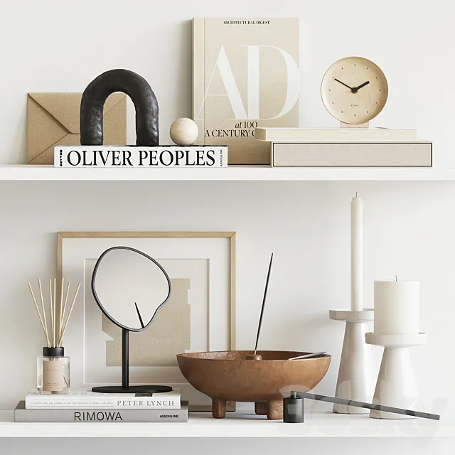 Decorative beige set 3DModel