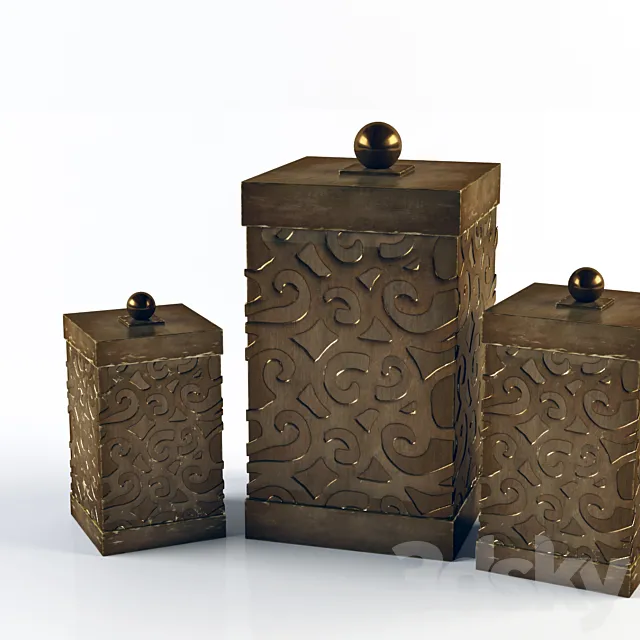Decorative boxes 3D Model