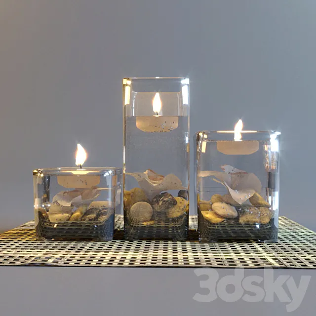Decorative candles 3D Model
