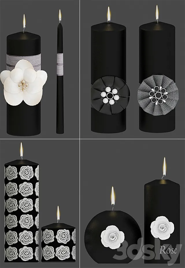 Decorative candles 3DModel