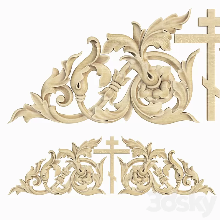 Decorative carved trim 3D Model