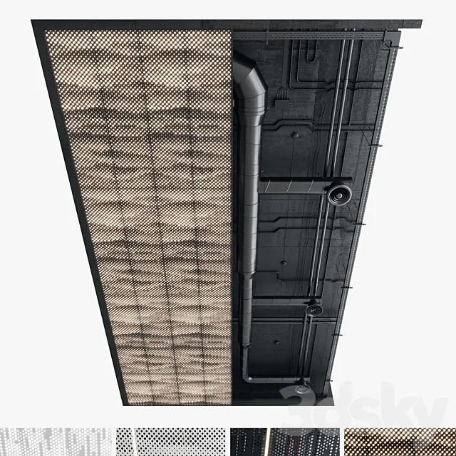 Decorative Ceiling set 02 3D Model