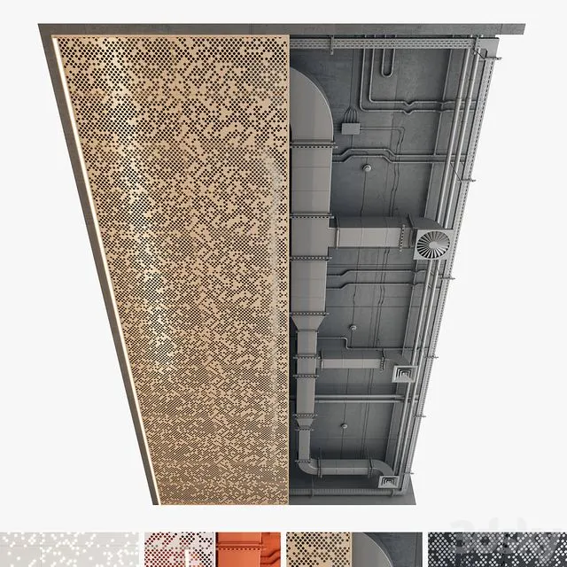 Decorative Ceiling set 03 3D Model