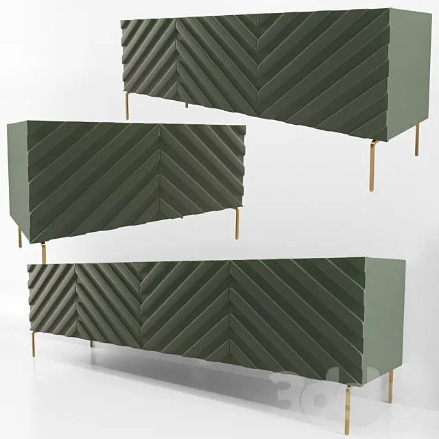 Decorative Chevron Console 3D Model