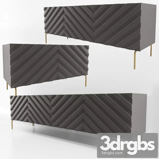 Decorative chevron console anthrazit 2 3D Model Free