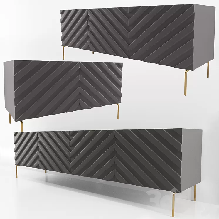 Decorative Chevron Console Anthrazit 3D Model