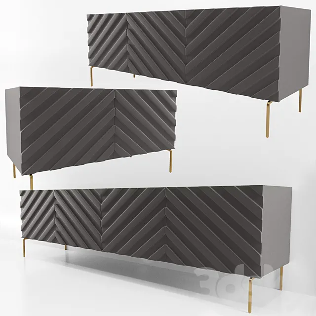 Decorative Chevron Console Anthrazit 3DModel