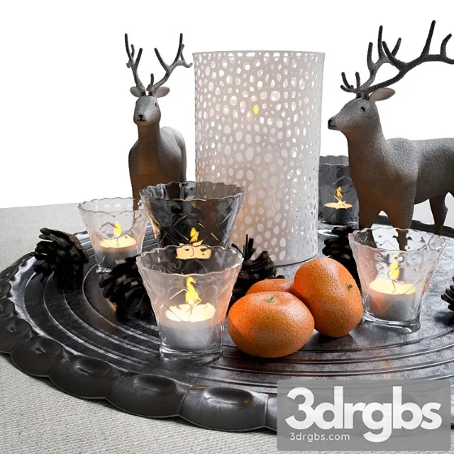 Decorative Christmas Set 3D Model Free