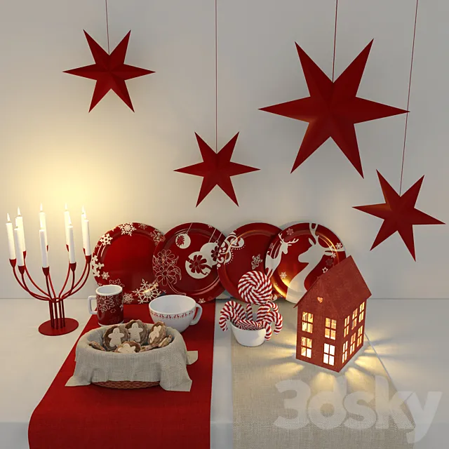 Decorative Christmas set 3DModel