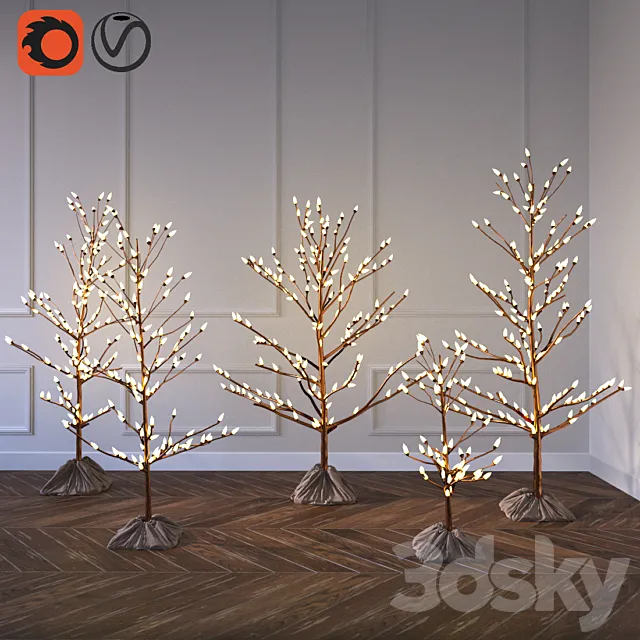 Decorative Christmas trees 3D Model