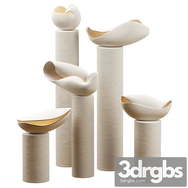 Decorative Clay Lamps Nautile And Floor Lamps By Elsa Fulon 3D Model Free