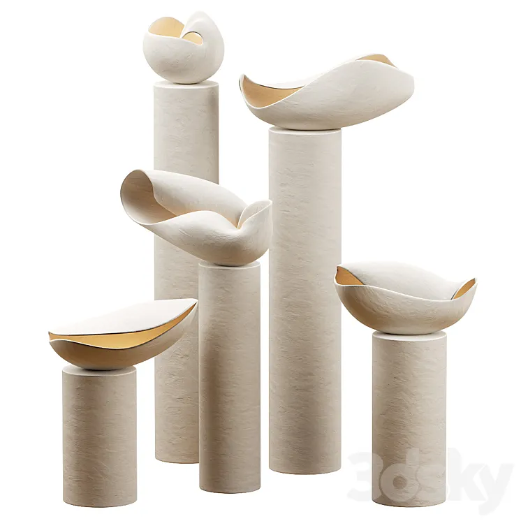 Decorative clay lamps Nautile ii Floor Lamp by Elsa Foulon 3D Model Free