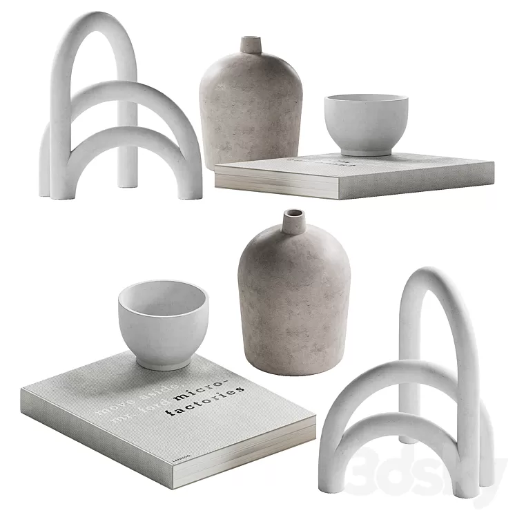 Decorative coffee table set 17 3D Model Free