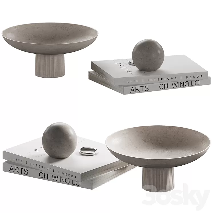 Decorative coffee table set 19 3D Model