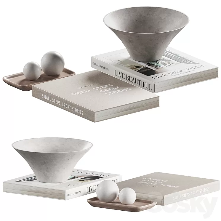Decorative coffee table set 21 3D Model