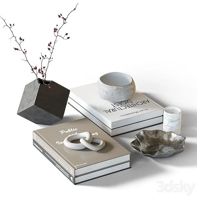Decorative coffee table set 22 3D Model