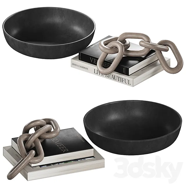 Decorative coffee table set 22 3D Model