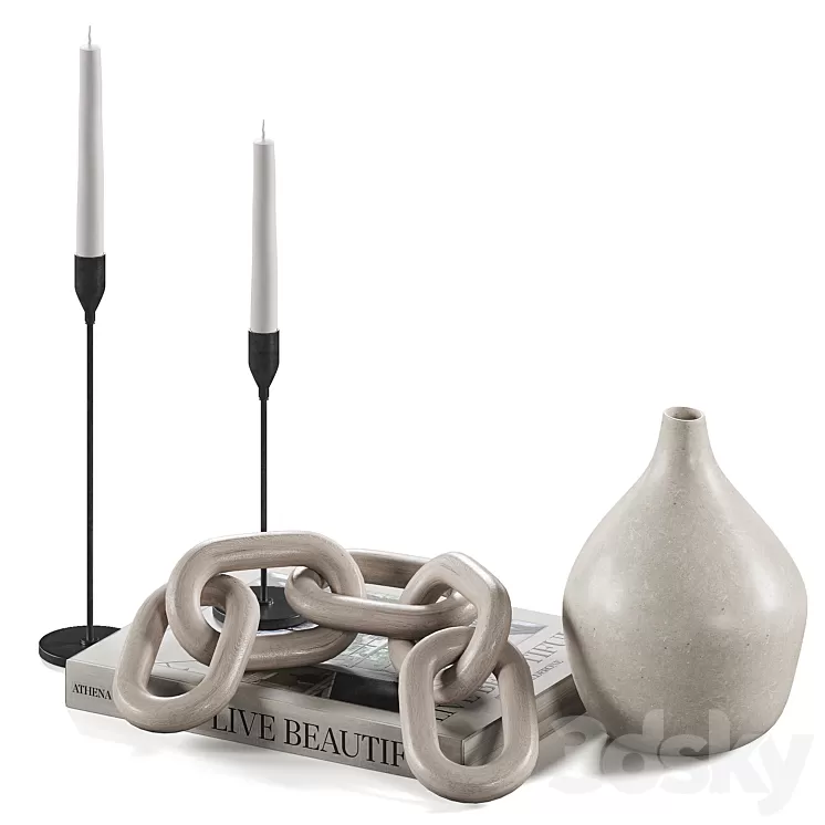 Decorative coffee table set 23 3D Model Free