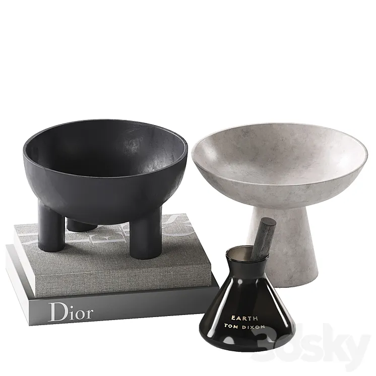 Decorative coffee table set 33 3D Model Free Download
