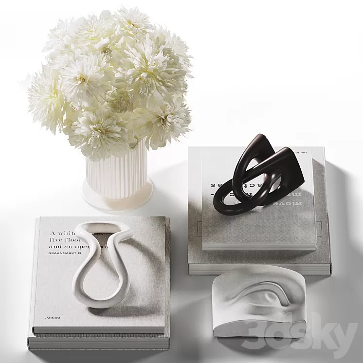 Decorative coffee table set 37 3D Model Free