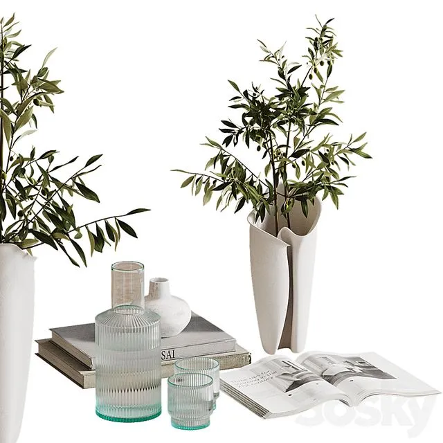 Decorative coffee table set m1 3D Model