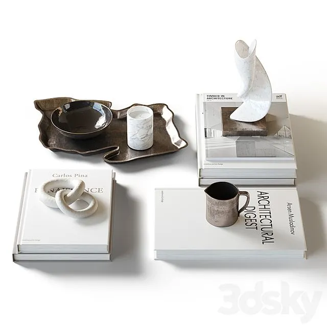 Decorative coffee tables set 21 3D Model