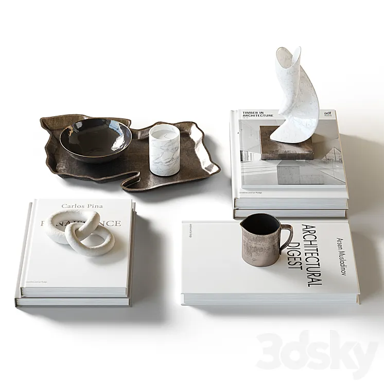 Decorative coffee tables set 21 3D Model Free