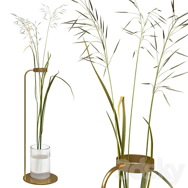 Decorative composition with field grass 3DModel