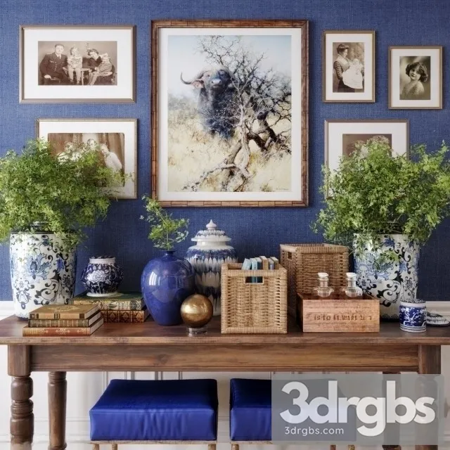 Decorative Console Set Chinese 3D Model Download