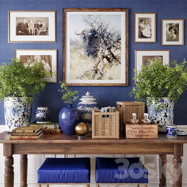 Decorative console set Chinese 3DModel