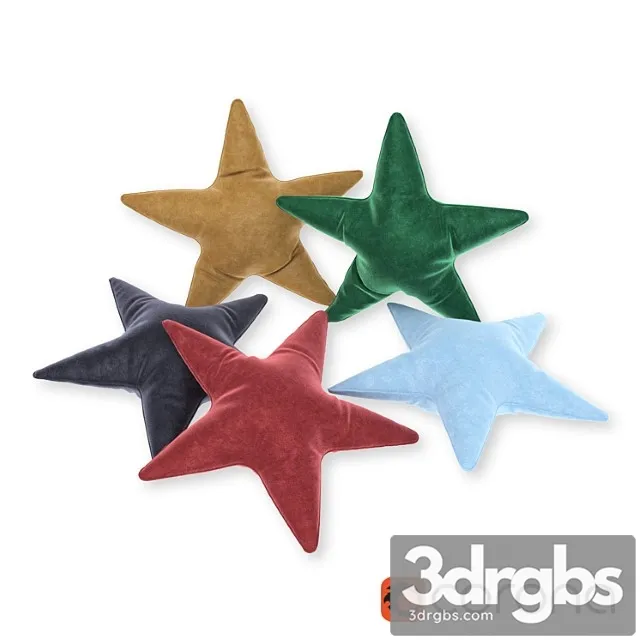 Decorative cushions-stars 3D Model Free