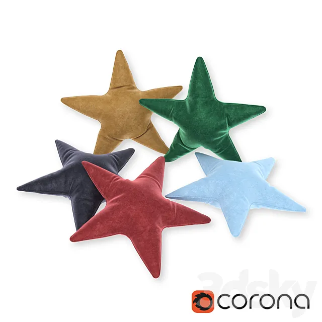 Decorative cushions-stars 3DModel