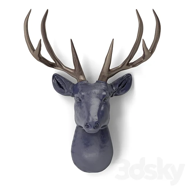 Decorative deer head in 4 colors Free Download