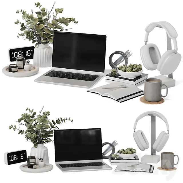 Decorative desktop set 3D Model