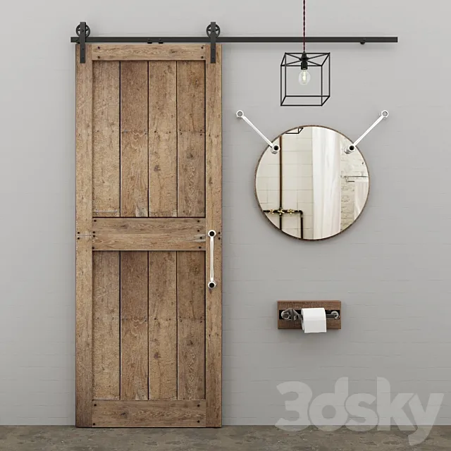 Decorative elements in the style of LOFT for bathrooms 3D Model