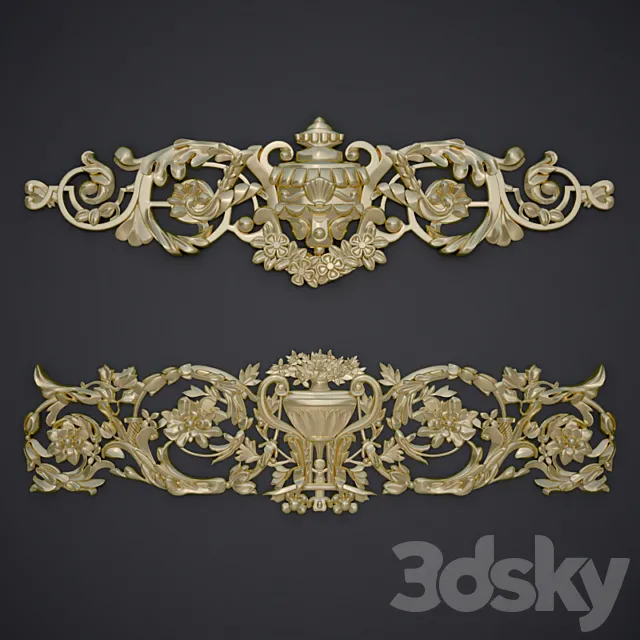 Decorative elements ornamental compositions 3D Model