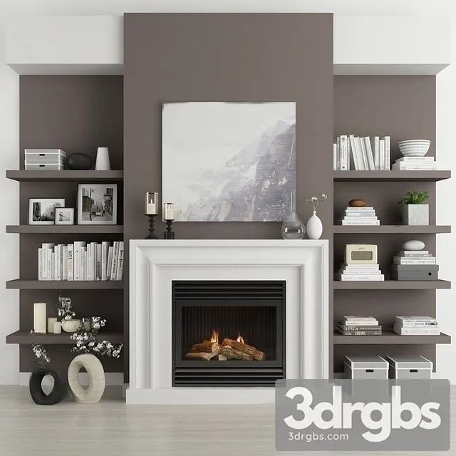 Decorative Fireplace 2 3D Model Free