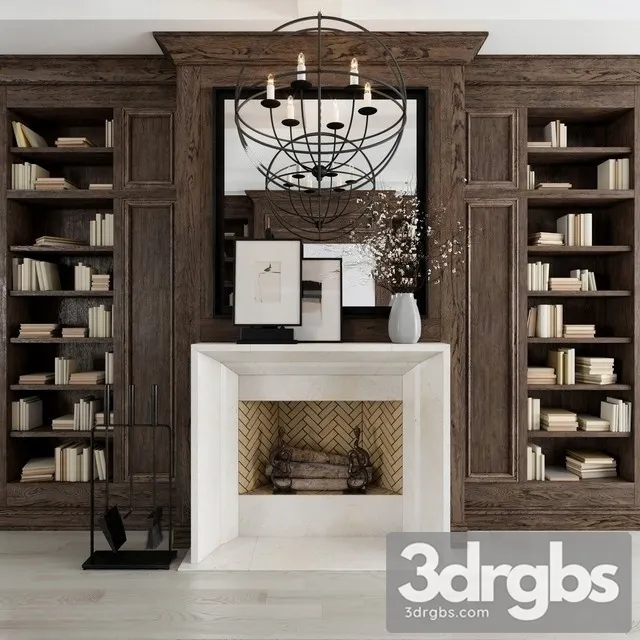 Decorative Fireplace 3D Model Free