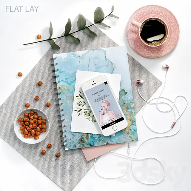 Decorative FLAT LAY set 3DModel